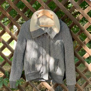 Quilt Fuzzy Bomber Jacket